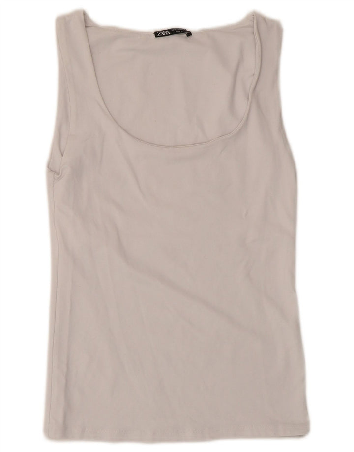 Colete feminino Zara UK 8 pequeno poliamida branca