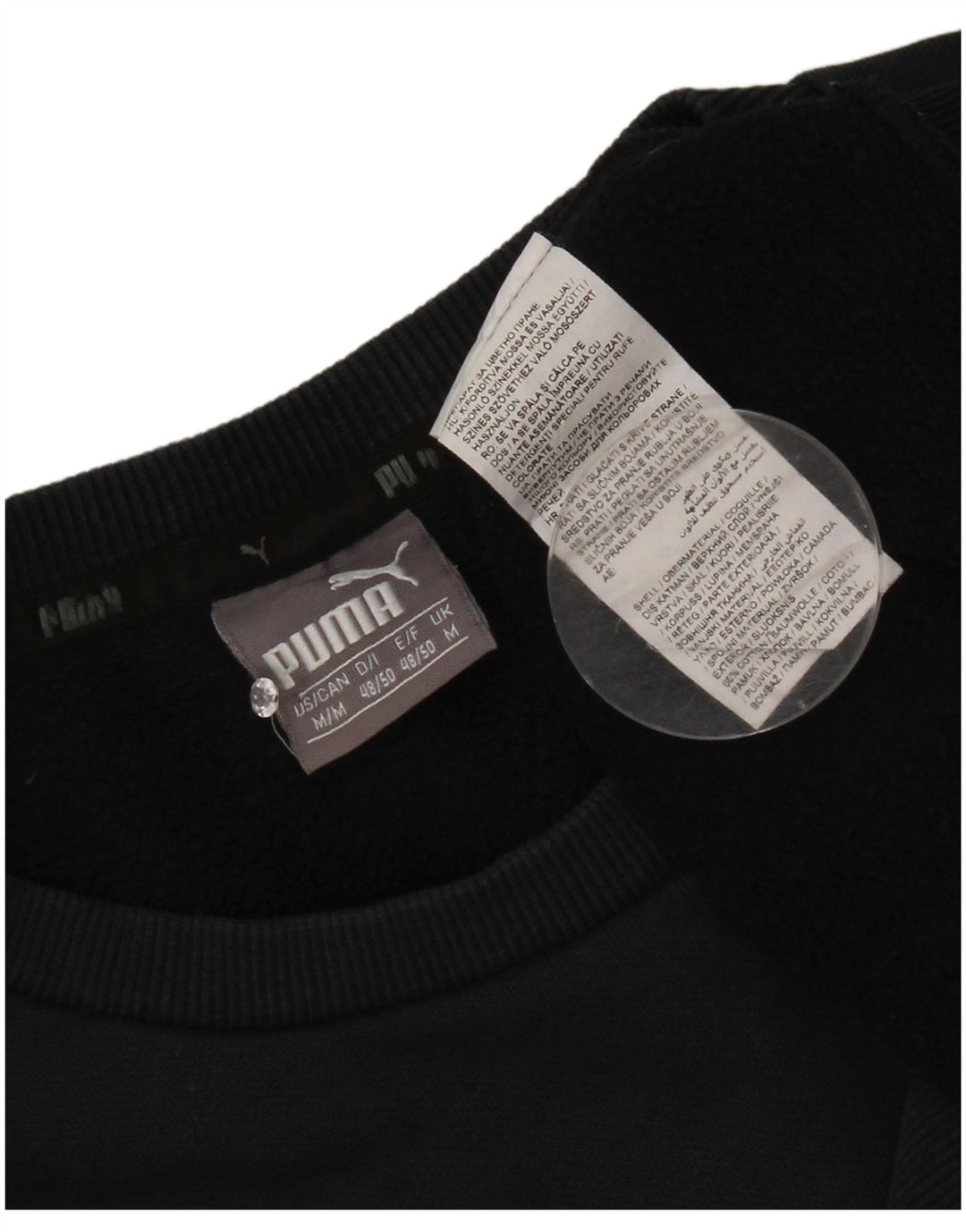 Puma Mens Graphic Moletom Jumper Médio Algodão Preto