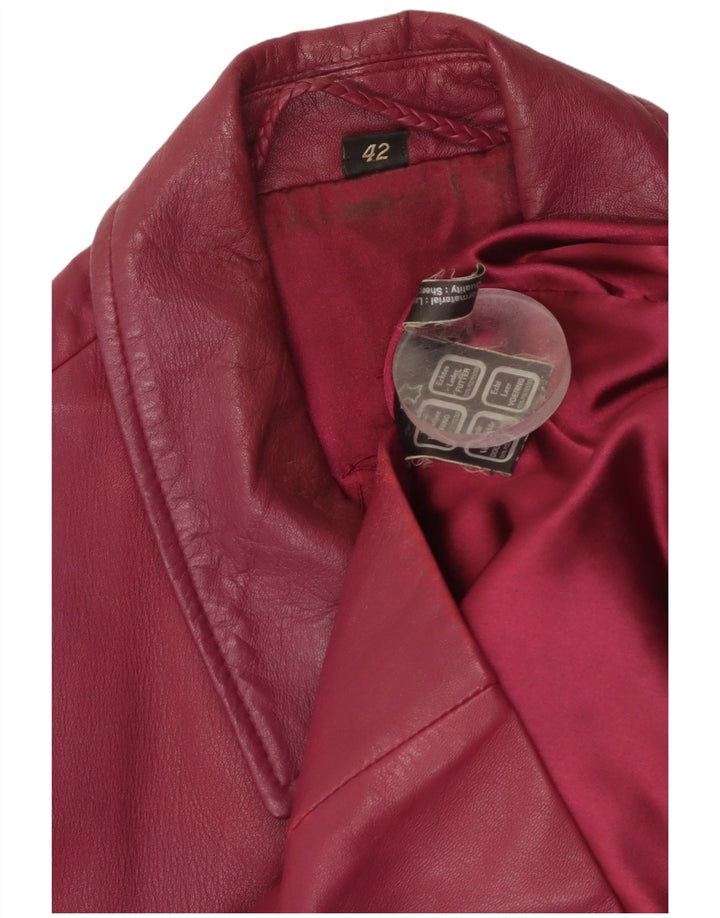 Jaqueta de couro feminina vintage IT 42 couro médio Borgonha