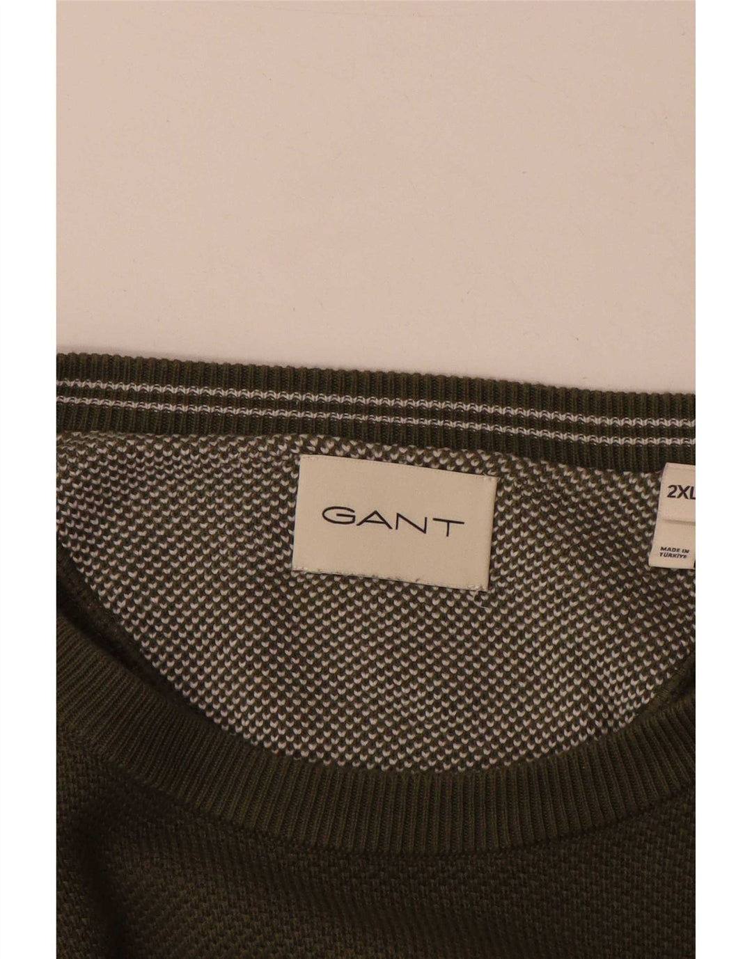 Suéter masculino Gant com gola redonda 2XL algodão cáqui