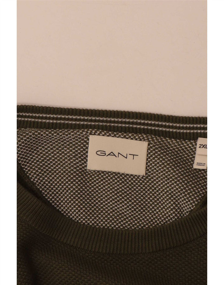 Suéter masculino Gant com gola redonda 2XL algodão cáqui