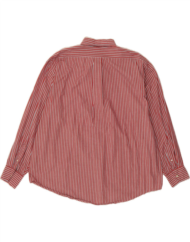 IZOD Mens Shirt 2XL Red Striped Cotton Vintage Izod and Second-Hand Izod from Messina Hembry 