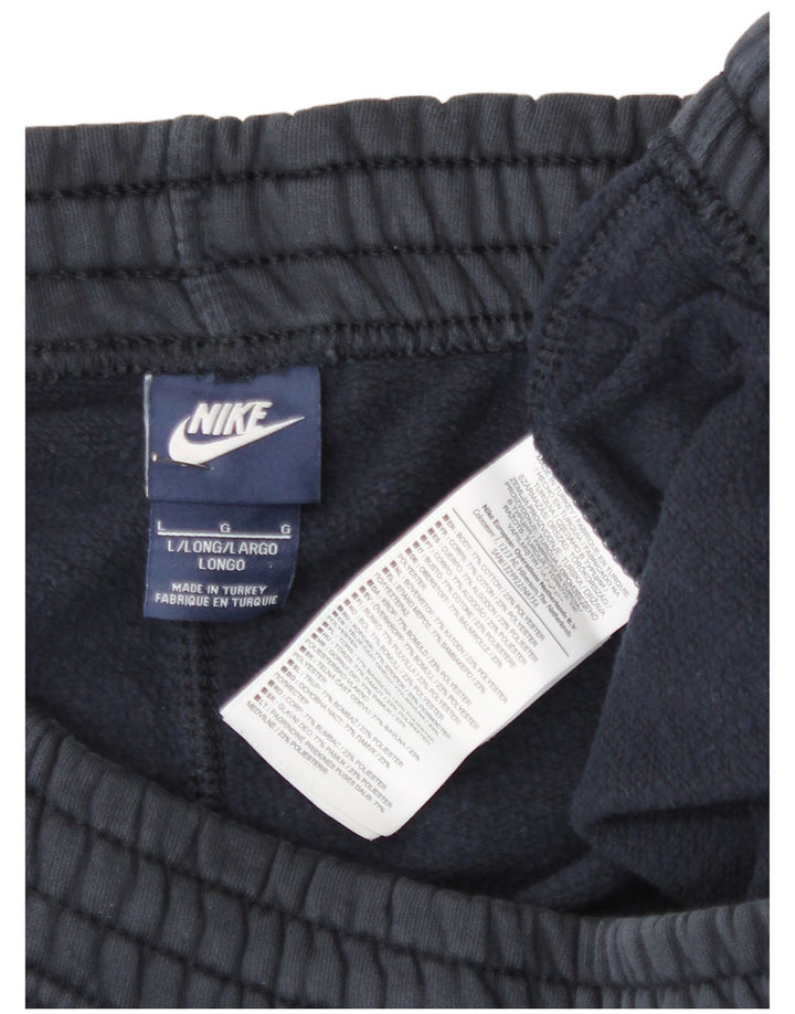 Calça de treino masculina Nike joggers grande algodão azul marinho