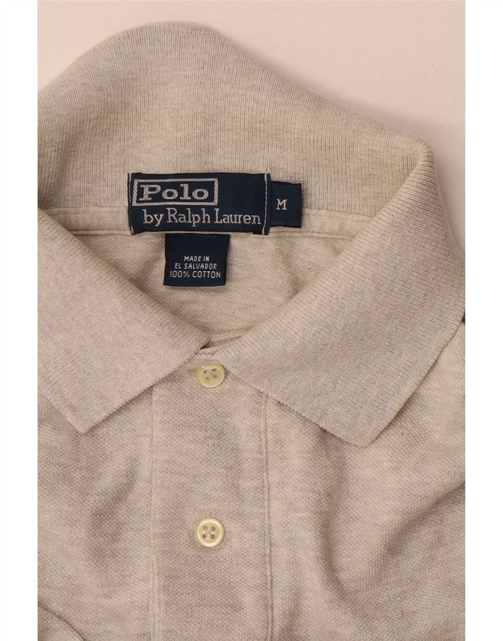 Camisa polo masculina Polo Ralph Lauren de algodão cinza médio