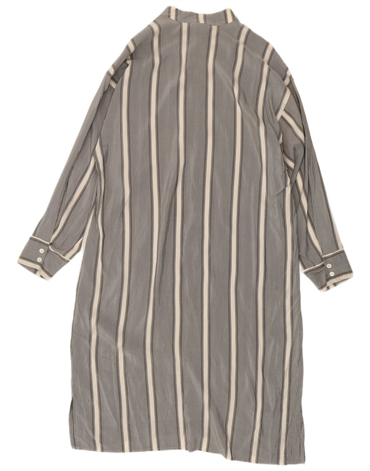 Vestido feminino Valentino manga comprida pulôver IT 52 2XL cinza listrado