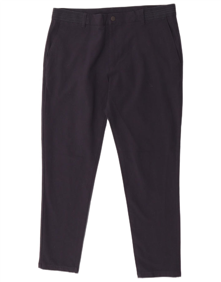 Zara Calça Chino Feminina Slim XL W34 L31 Azul Marinho Poliéster