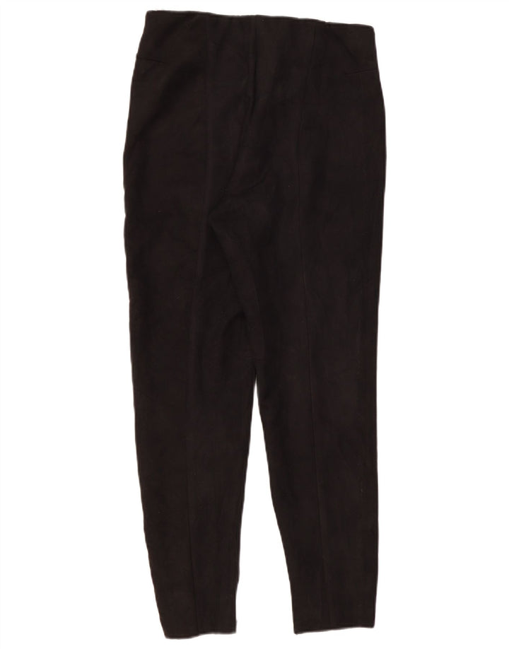 Zara Calça feminina casual slim grande W32 L26 poliéster preto