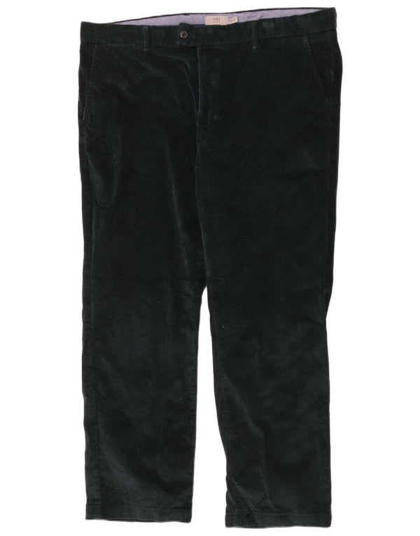 Marks & Spencer Mens Straight Regular Corduroy Trousers W42 L31 Green
