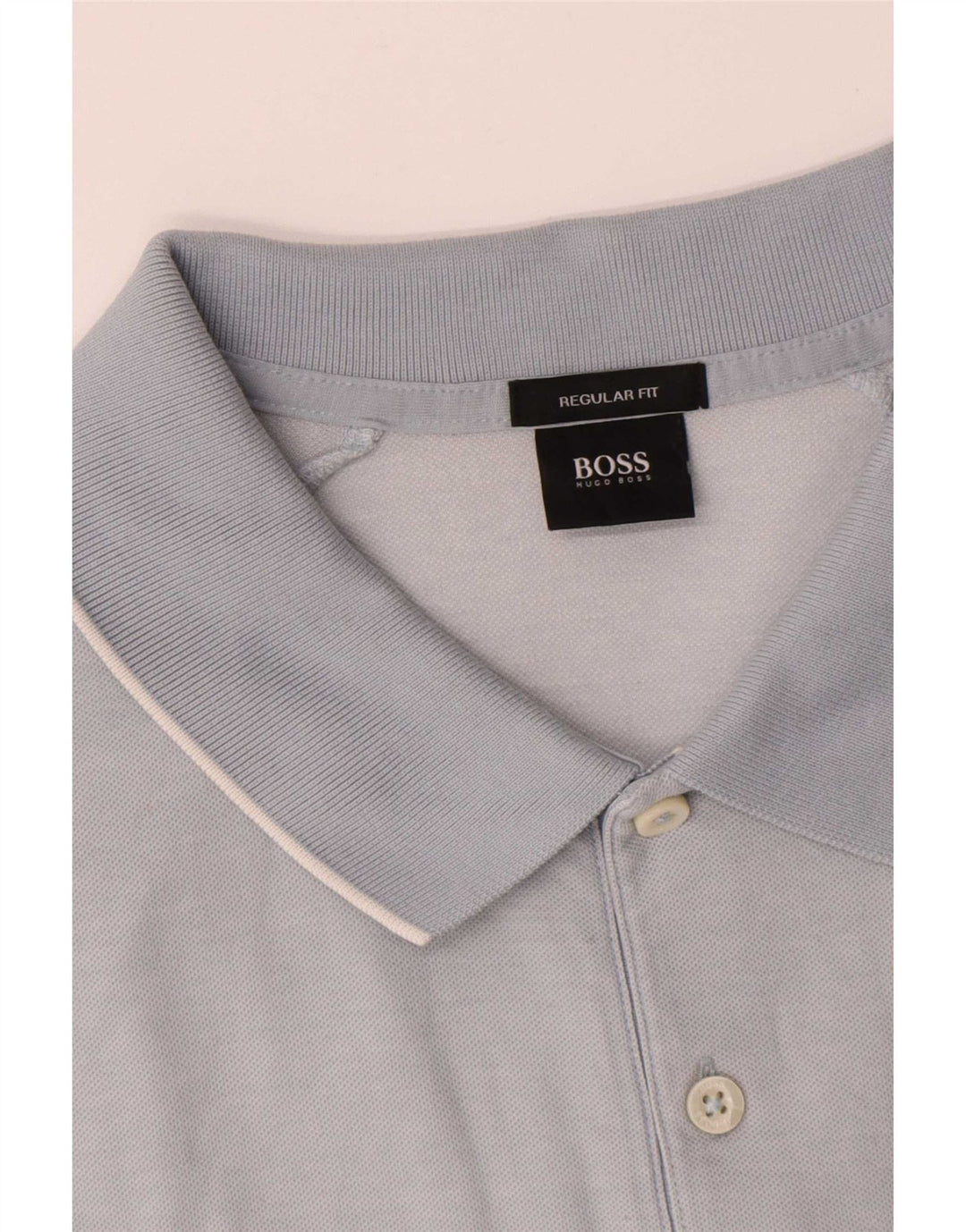 Camisa polo masculina Hugo Boss Regular Fit grande algodão azul