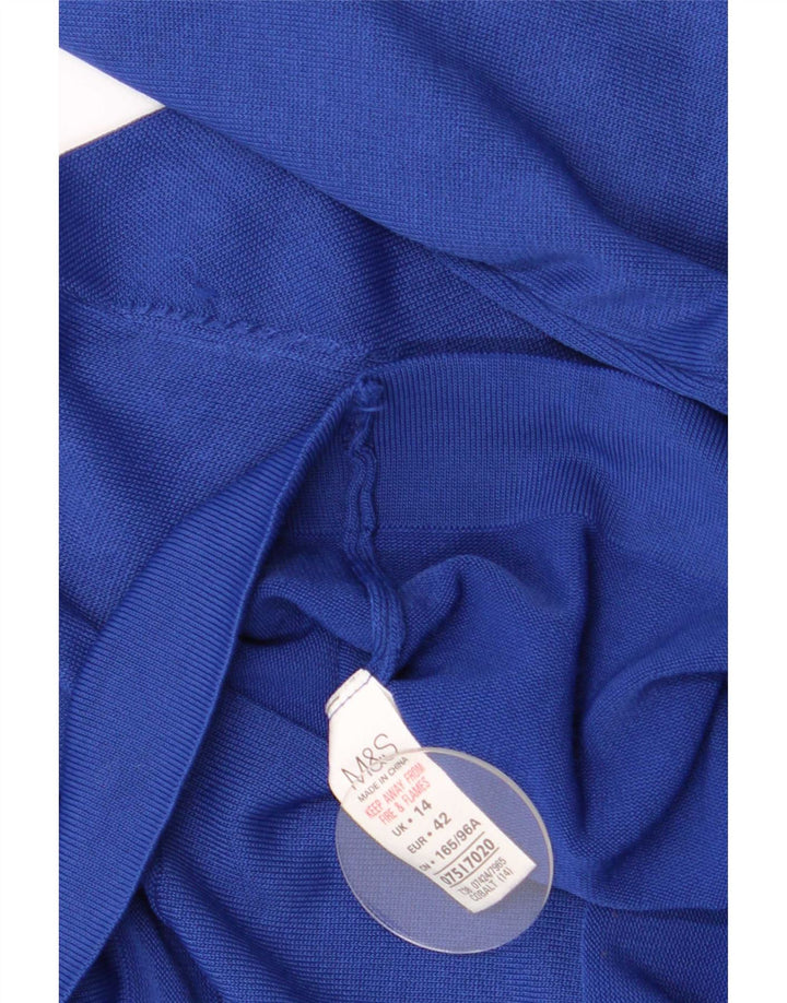 Suéter cardigã feminino Marks & Spencer UK 14 grande linho azul