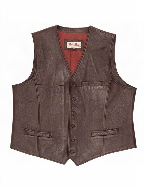 Colete de couro masculino Jofama IT 60 3XL marrom