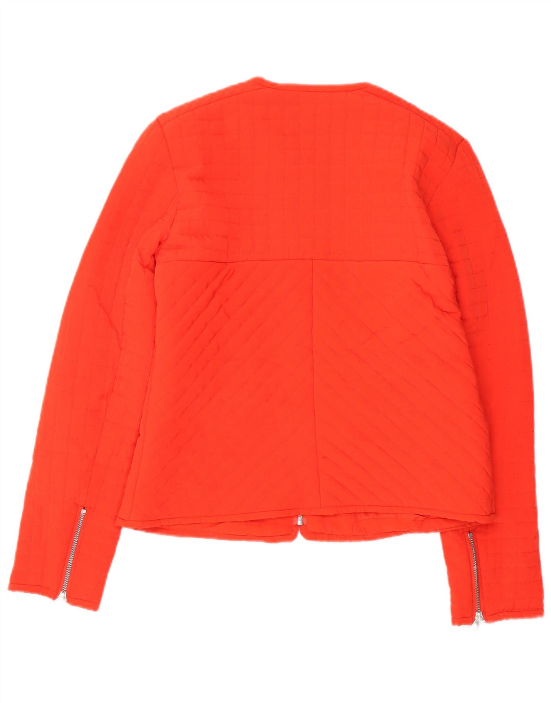 Jaqueta acolchoada Trafaluc feminina Zara UK 14 poliéster laranja médio