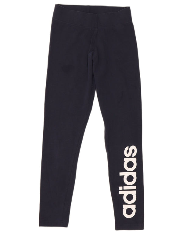 ADIDAS Womens Graphic Leggings UK 4/6 XS Azul Marinho Algodão