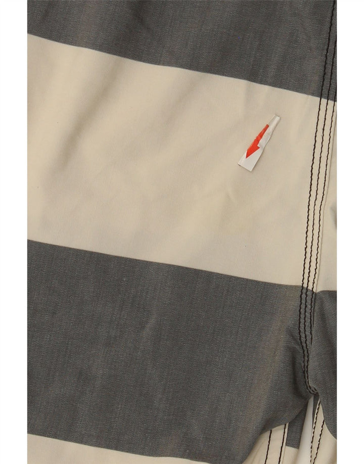 Shorts de natação masculino Quiksilver grande poliéster listrado branco