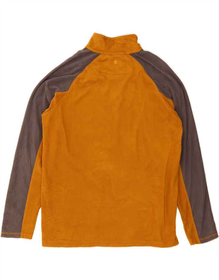 MOUNTAIN WAREHOUSE Mens Zip Neck Fleece Jumper XL Brown Colourblock Vintage Mountain Warehouse and Second-Hand Mountain Warehouse from Messina Hembry 