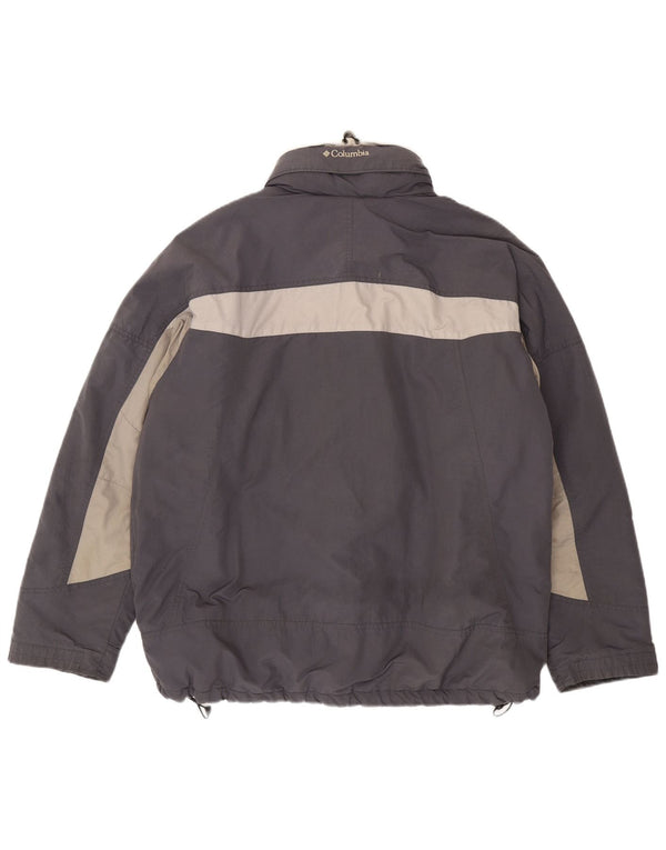 Jaqueta corta-vento masculina Columbia UK 42 XL cinza colorblock