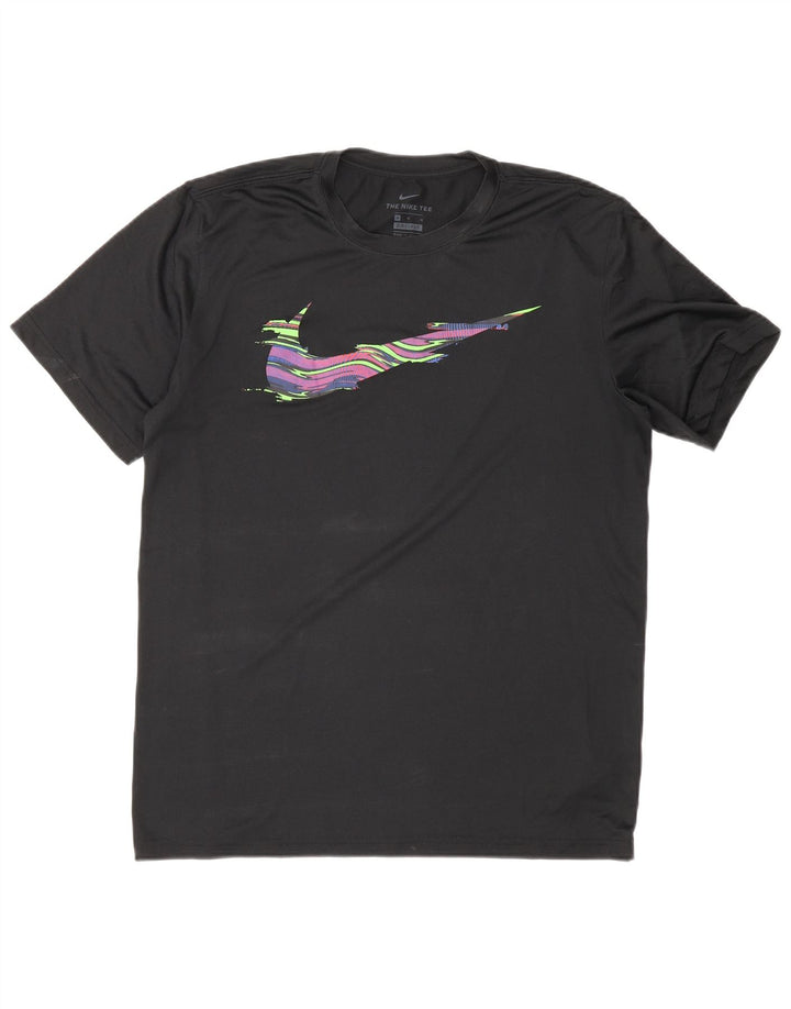 Camiseta Nike Masculina Dri Fit Graphic Top Médio Preto Poliéster Esportes