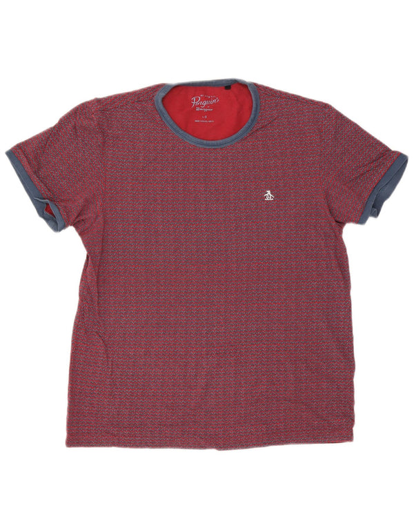 Camiseta masculina Penguin Top grande Chevron vermelho