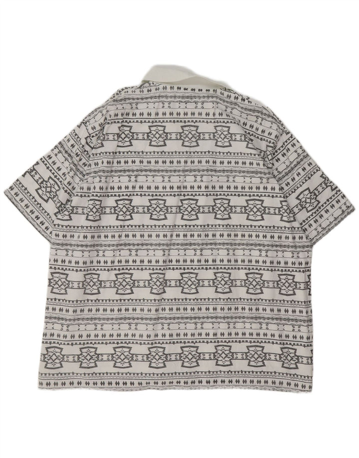 Pulôver masculino de manga curta JOHN F GEE 2XL algodão geométrico branco