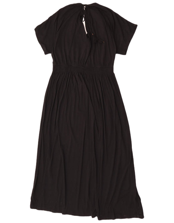 Vestido maxi feminino Marks & Spencer Reino Unido 20 2XL algodão floral preto