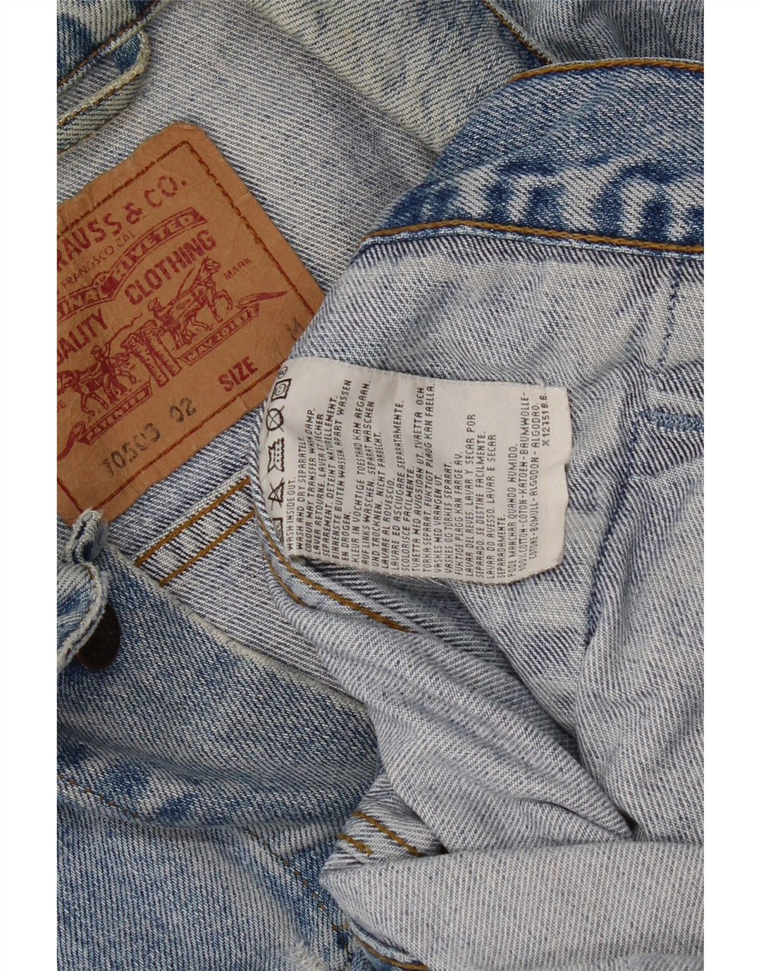 Jaqueta jeans masculina Levi's UK 38 algodão azul médio