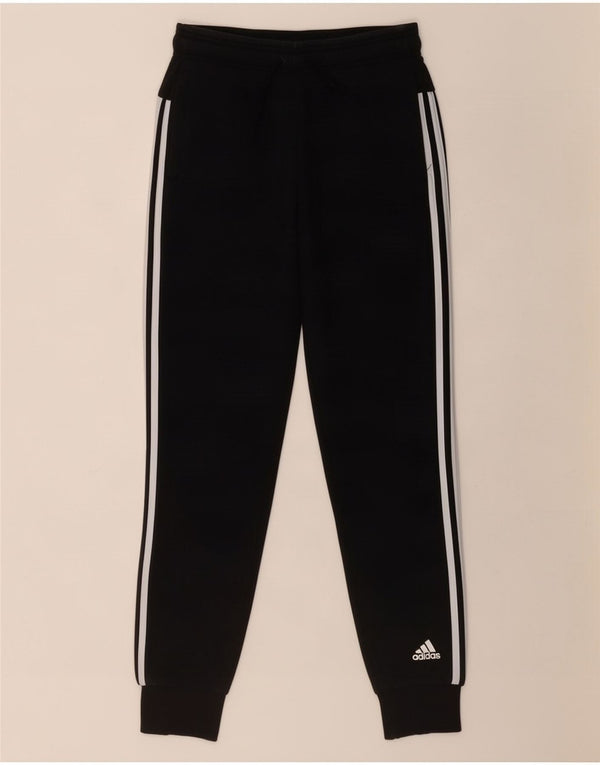 Adidas Mulheres Treino Calças Joggers UK 8/10 Pequeno Preto