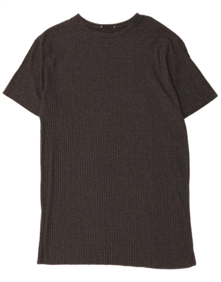 Vestido feminino Zara Trafaluc UK 14 poliéster cinza médio