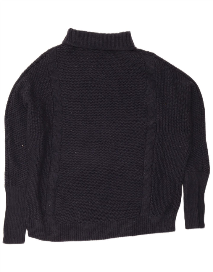 Suéter feminino Gap com gola alta e gola alta Reino Unido 16 grande azul marinho nylon