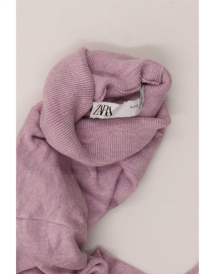 Zara Suéter feminino com gola redonda e gola redonda, Reino Unido 10 pequeno rosa