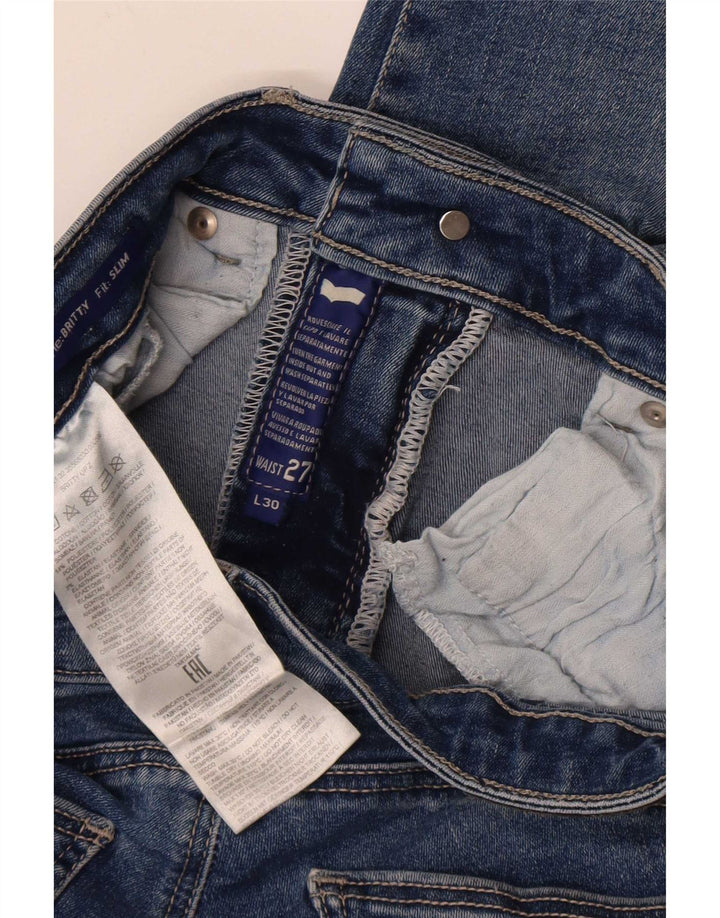 Gas Womens Slim Jeans W27 L26 Azul Algodão