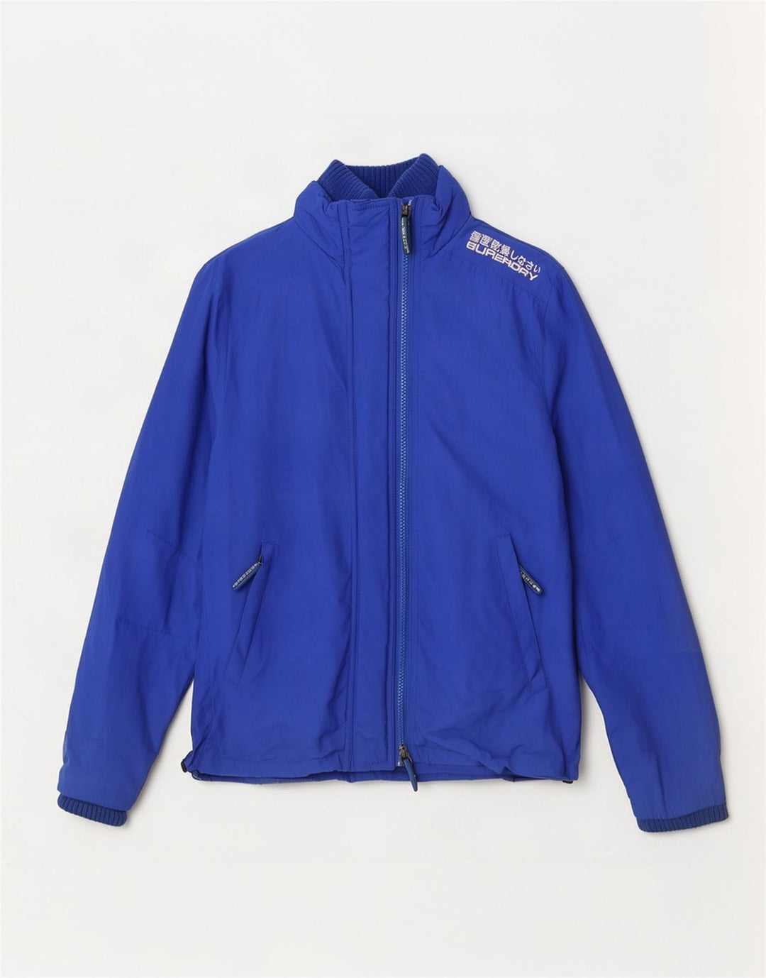 Jaqueta de chuva feminina Superdry UK 12 nylon azul médio
