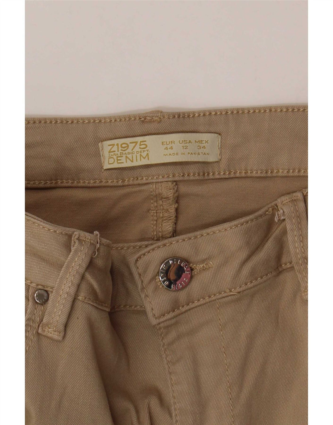 Zara Jeans Slim Feminino EU 44 XL W34 L30 Bege