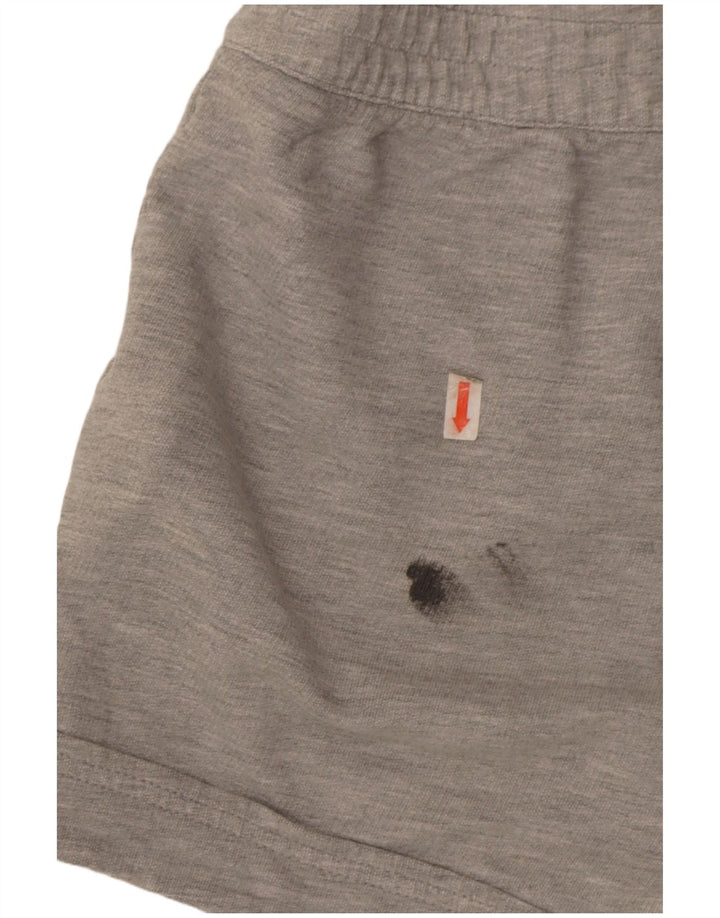 Shorts esportivos femininos Adidas UK 12 algodão cinza médio