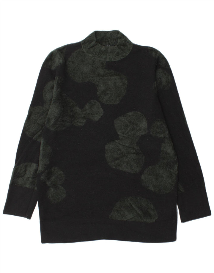 Suéter feminino Cos com gola tartaruga Reino Unido 10 pequeno preto colorblock lã