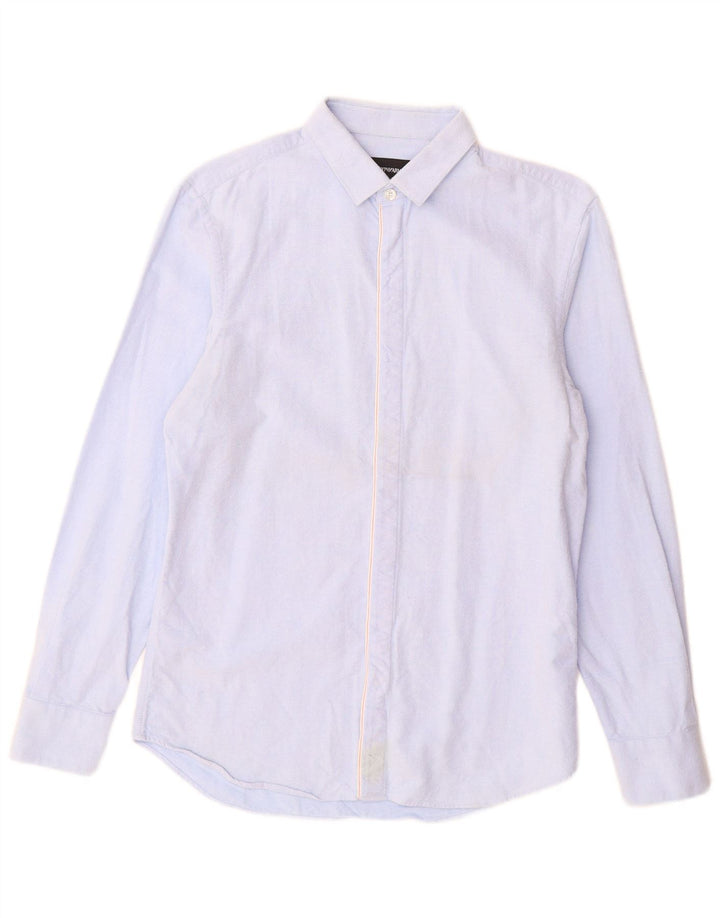 Camisa masculina EMPORIO ARMANI tamanho 39 15 1/2 azul médio