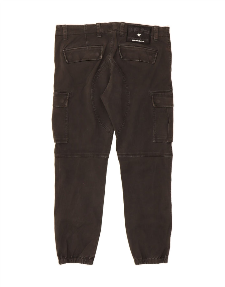 REPLAY Mens Joggers Cargo Trousers W28 L27 Khaki Cotton Vintage Replay and Second-Hand Replay from Messina Hembry 