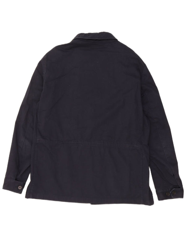 Jaqueta utilitária masculina Massimo Dutti Reino Unido 40 grande algodão azul marinho