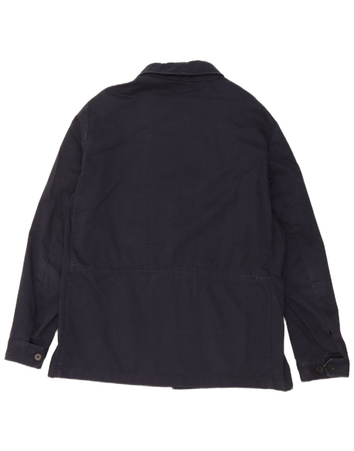 Jaqueta utilitária masculina Massimo Dutti Reino Unido 40 grande algodão azul marinho