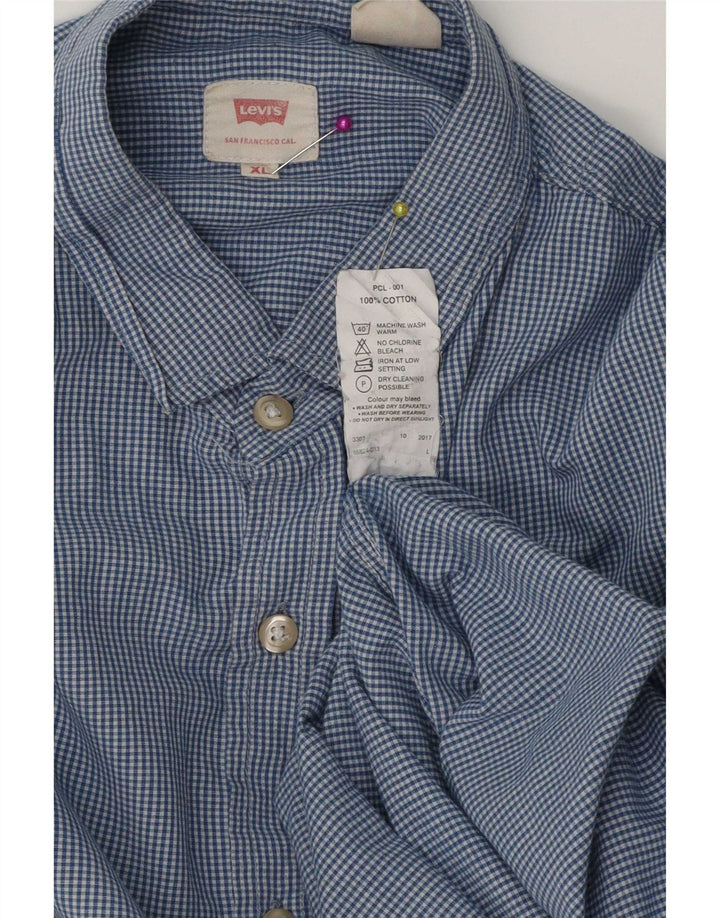 Camisa masculina Levi's XL azul algodão guingão