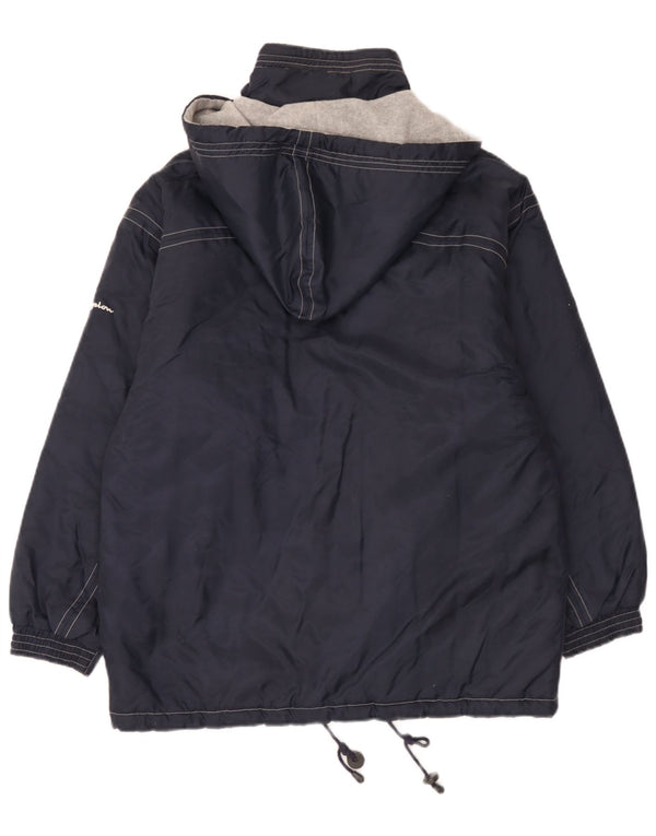 Champion Mens Hooded Loose Fit Windbreaker Jacket UK 36 Small Navy Blue