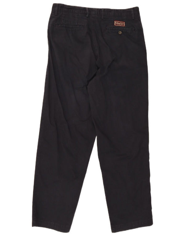 Calça chino reta masculina Marlboro Classics EU 52 XL W38 L31 azul marinho