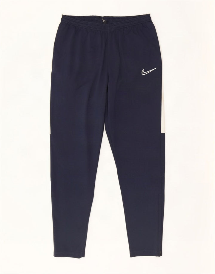 Calça de treino masculina Nike Dri Fit médio azul marinho colorblock poliéster