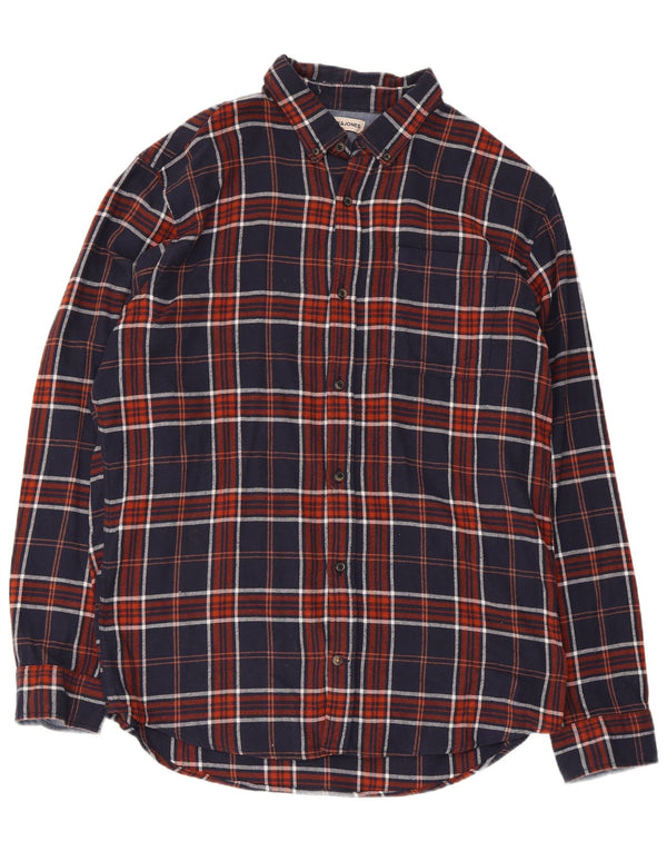 Camisa masculina de flanela Jack & Jones XL azul marinho xadrez algodão