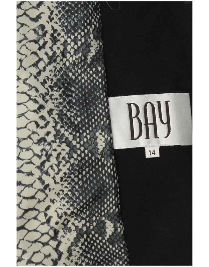 Jaqueta Blazer Bay Feminina com 1 Botão Reino Unido 14 Grande Poliéster Preto