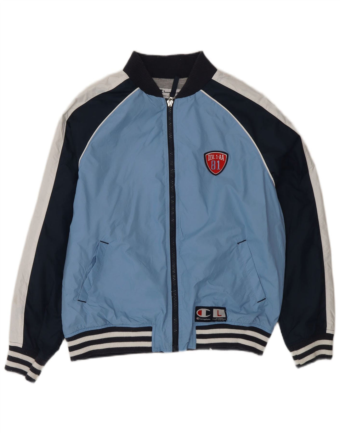 CHAMPION Jaqueta de treino para meninos 11-12 anos grande bloco colorido azul