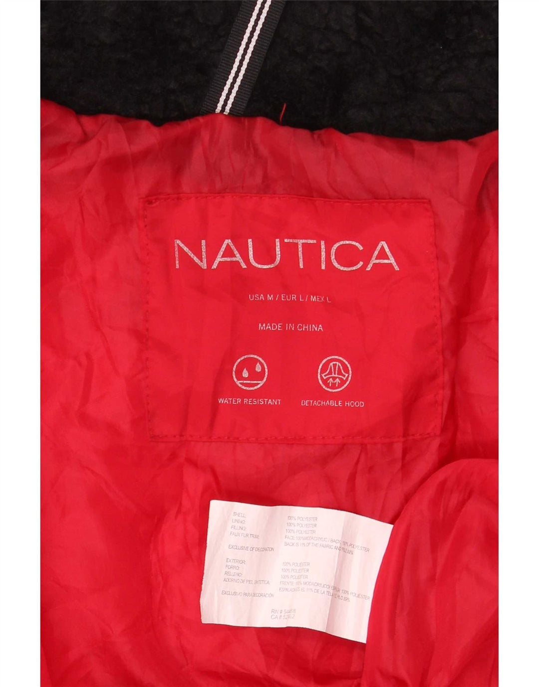 Jaqueta acolchoada feminina Nautica UK 14 poliéster vermelho médio