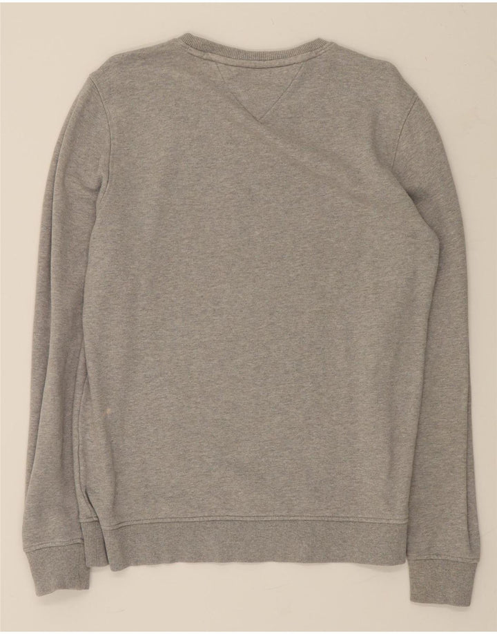 TOMMY HILFIGER Mens Graphic Sweatshirt Jumper Medium Grey Cotton Vintage Tommy Hilfiger and Second-Hand Tommy Hilfiger from Messina Hembry 