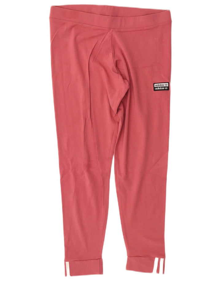 Leggings ADIDAS Femininas UK 16 Grande Algodão Rosa