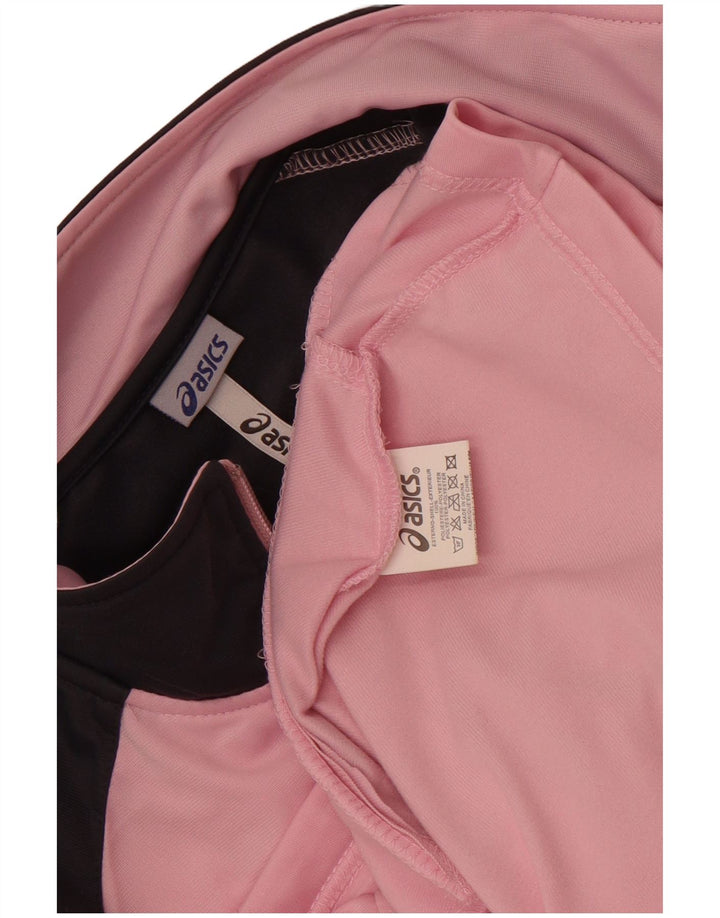 Asics Womens Tracksuit Top Jacket UK 18 XL Rosa Colourblock Poliéster