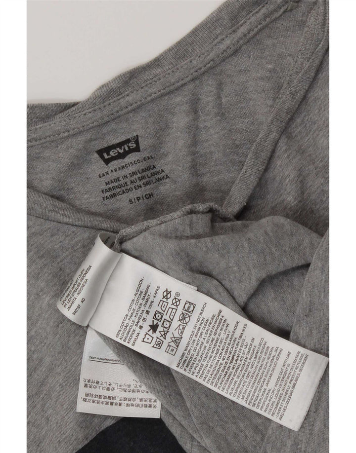 Camiseta gráfica masculina Levi's Top pequeno algodão manchado cinza